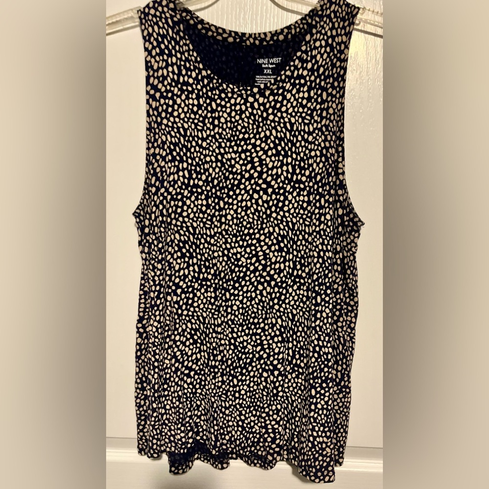 Nine West Navy and cream Sleeveless Top